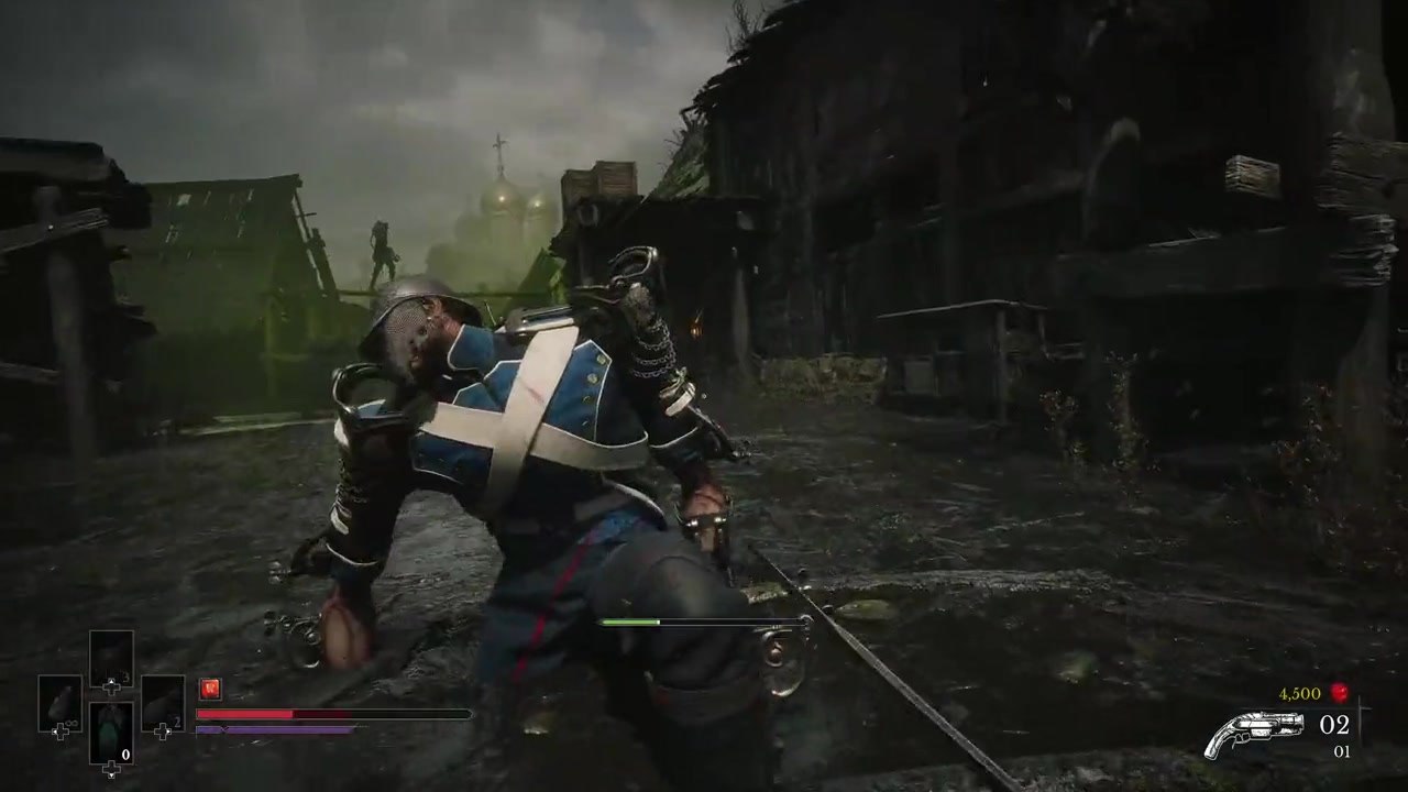 Valor Mortis — A melee encounter with a large armored enemy.